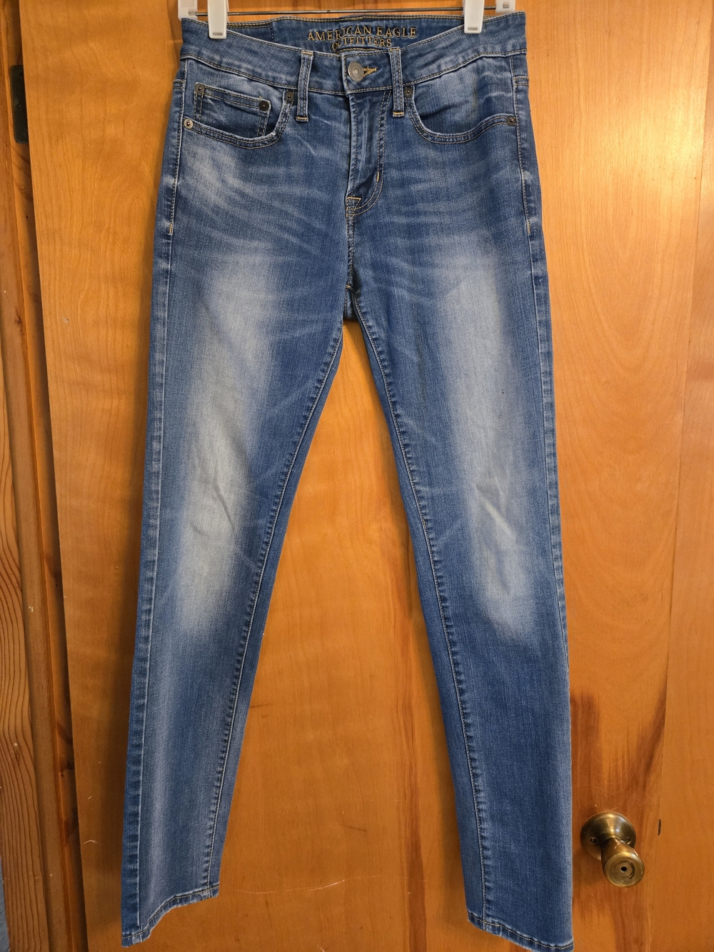 American Eagle Outfitters Women's Light Blue Stretch Skinny Jeans